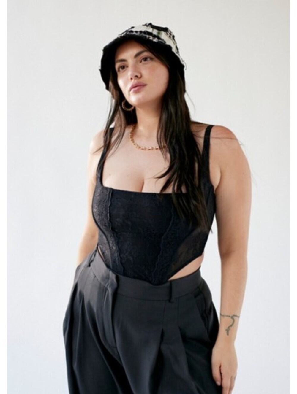 EUC Urban Outfitters Out From Under Lovestruck Lace Corset Black Size XL